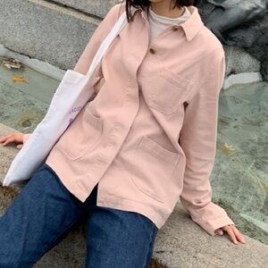 You Must Create (YMC) Pink Cotton Jacket | Size Small for Men, Medium for Women